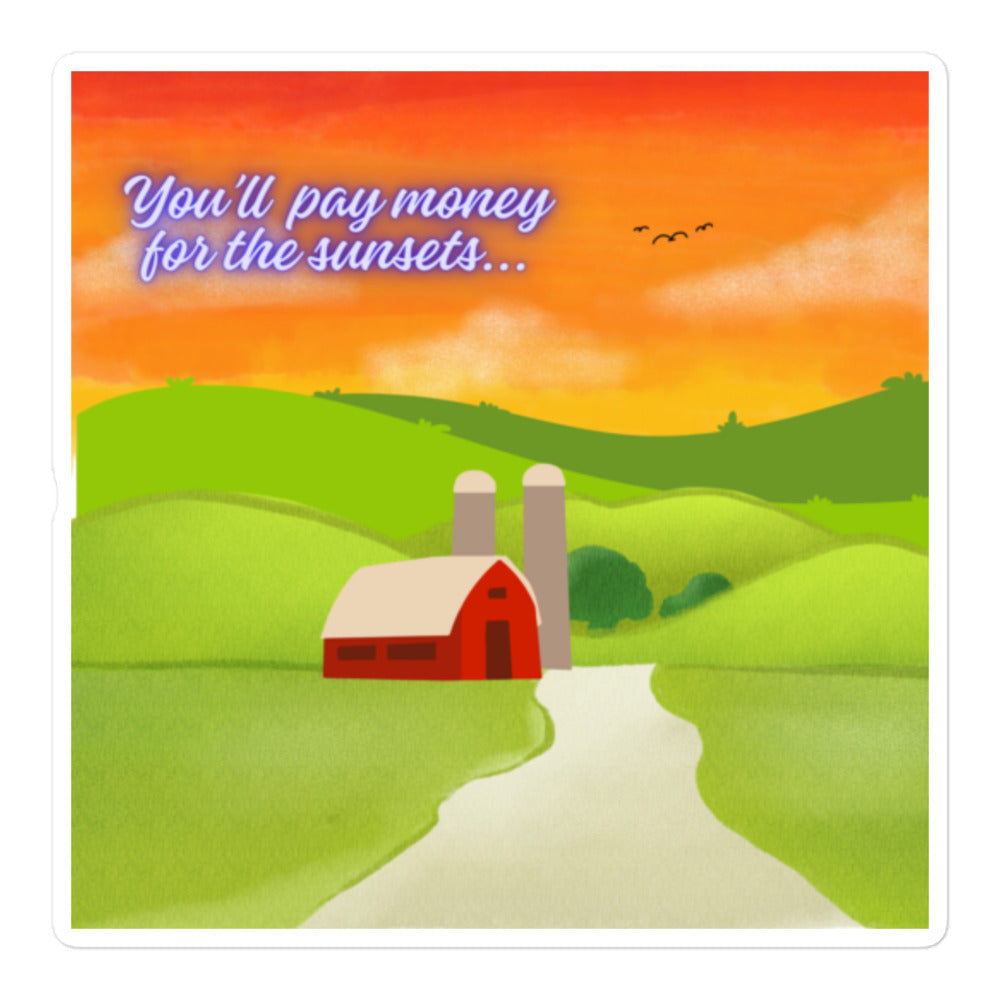 Pay Money for Sunsets - Bubble-free sticker